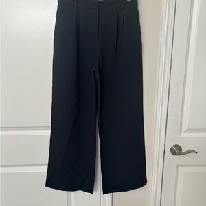 Abercrombie Slone Tailored Classic Black Wide-Leg Trousers